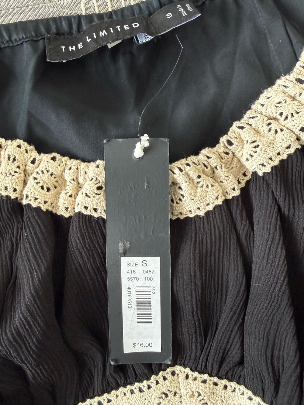 The Limited Vintage Y2K Silk Black Short Sleeve Babydoll Whimsigoth Blouse NWT - Picture 7 of 12